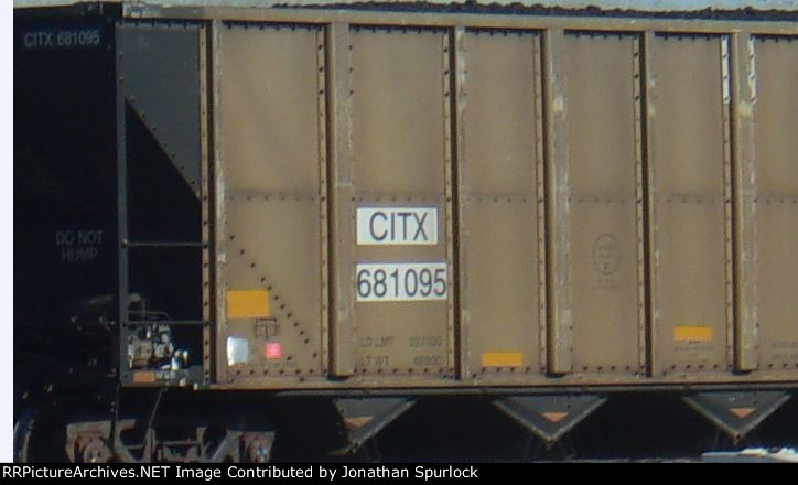 CITX 681095, close up of car number